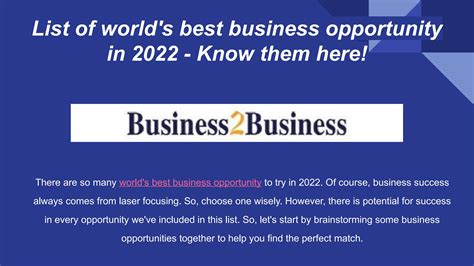 best business opportunity today.